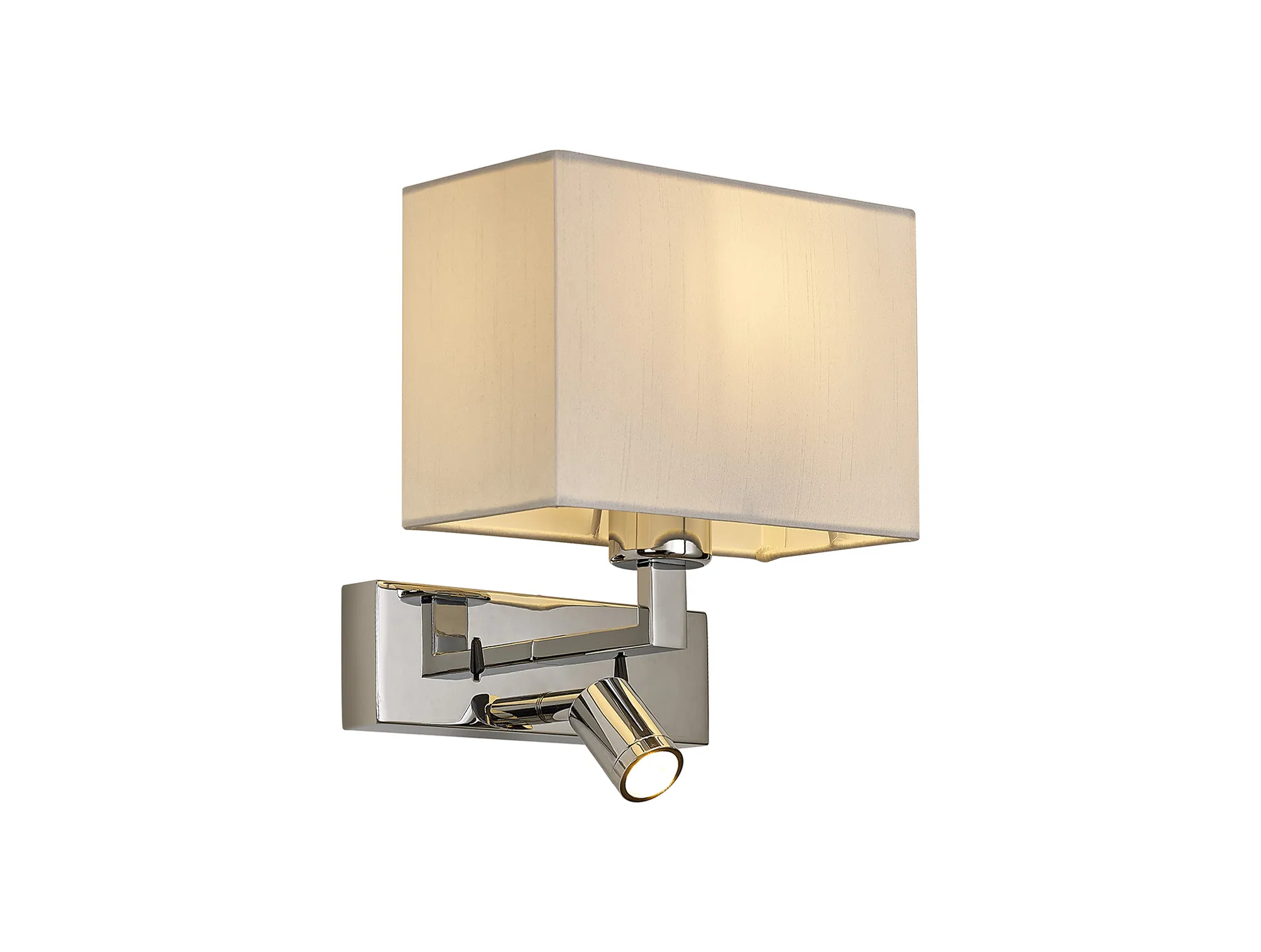 Serena Rectangular, 200 x 100 x 140mm Faux Silk Fabric Shade, White D0879  Deco Serena